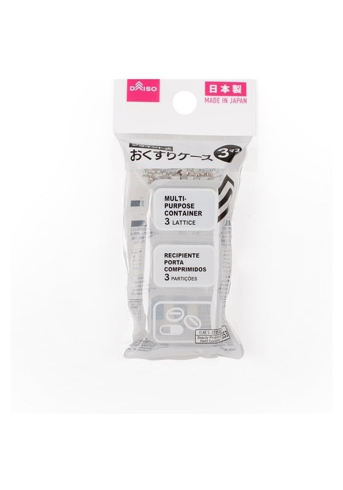 Daiso 3-Part Pill Case, Milky White